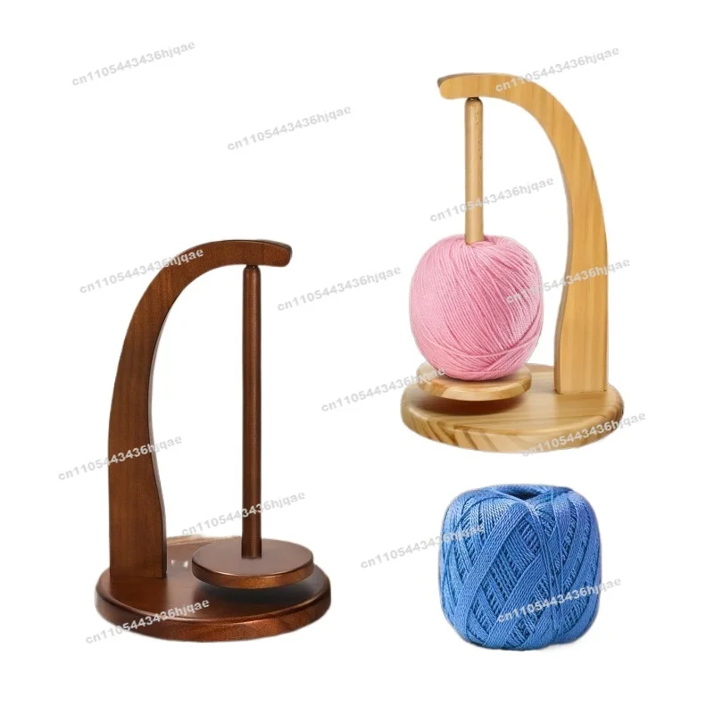 Wooden Spool Holder Rotatable Magnetic Yarn Knitting Rack Manual DIY Yarn Shaft Roller  Yarn Holder