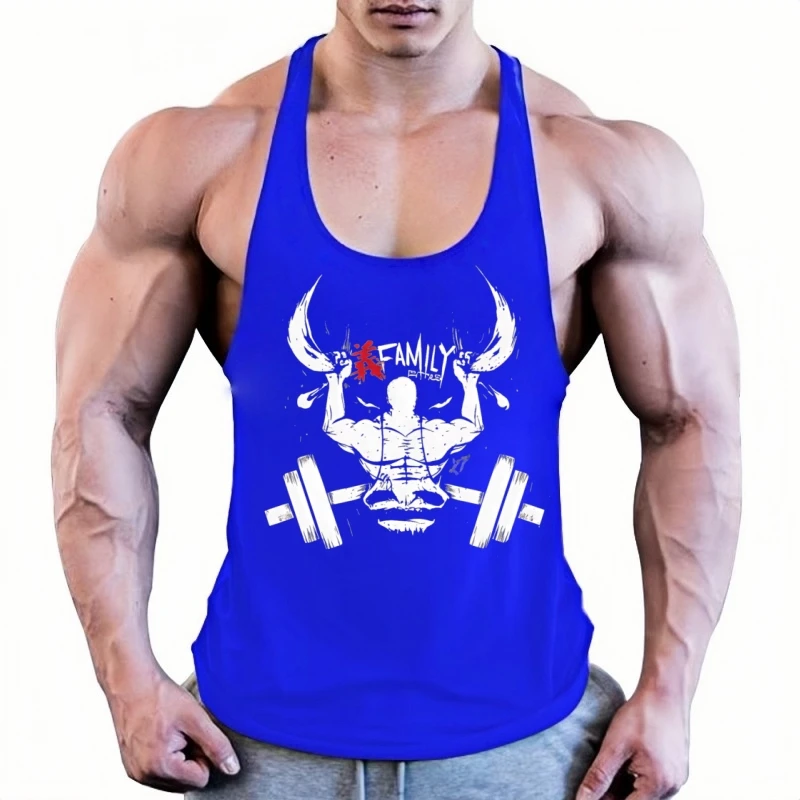 Men's Cotton Bodybuilding Stringer, Training-Specific Y-Back Sleeveless Gym Tank Top for Weightlifting Sessions