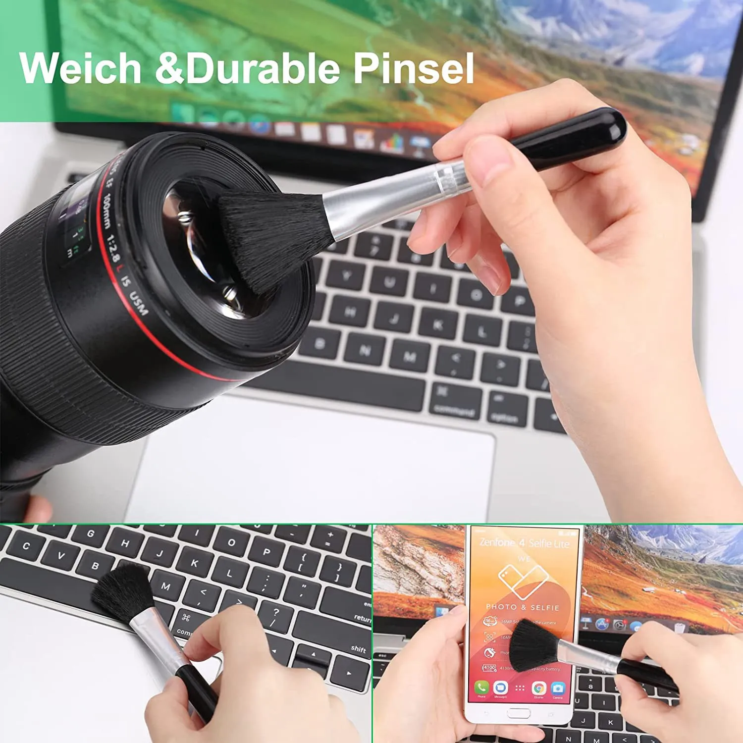 4Pcs Antistatic Brush Kit,Multi Antistatic Brush Keyboard Computer Cleaner Brush,for Laptop Keyboard Circuit Board