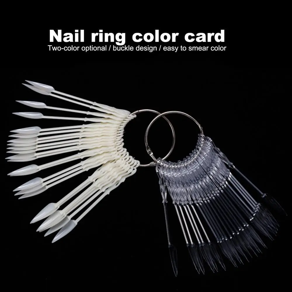 Fan Shaped Fake Nail Display Tips Nail Polish Display Tips Nail Showing Stand With Buckle Ring Fake Nails Palette Nail Art Tool