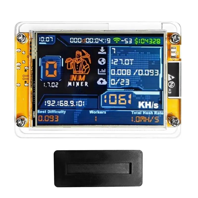 

Новинка! Nmminer Nerdminer+ Stand 1060KH/S с улучшенным хешрейтом, 2,8-дюймовым смарт-дисплеем, для майнинга биткойнов и криптовалют (соло-майнер для лотерей)