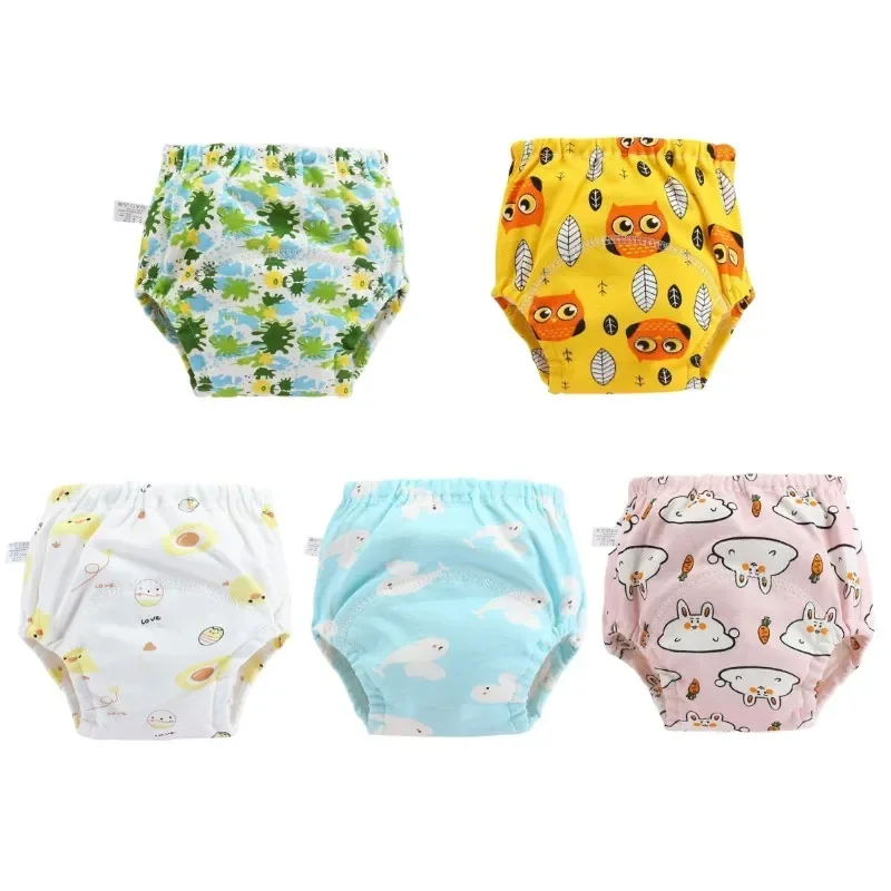 

5PC Waterproof Reusable Cotton Baby Training Pants Infant Shorts Underwear Cloth Baby Diaper Nappies Panties Nappy Changing