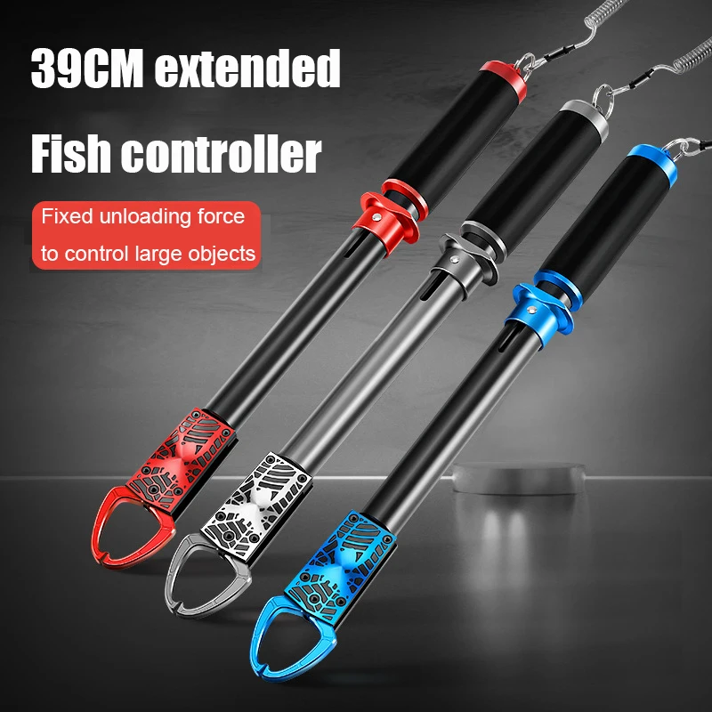 

39cm Extended Fish Lip Grips Fish Controller Grabber Clamp Multifunctional Stainless Steel Fish Catcher Fish Nipper Fishing Tool