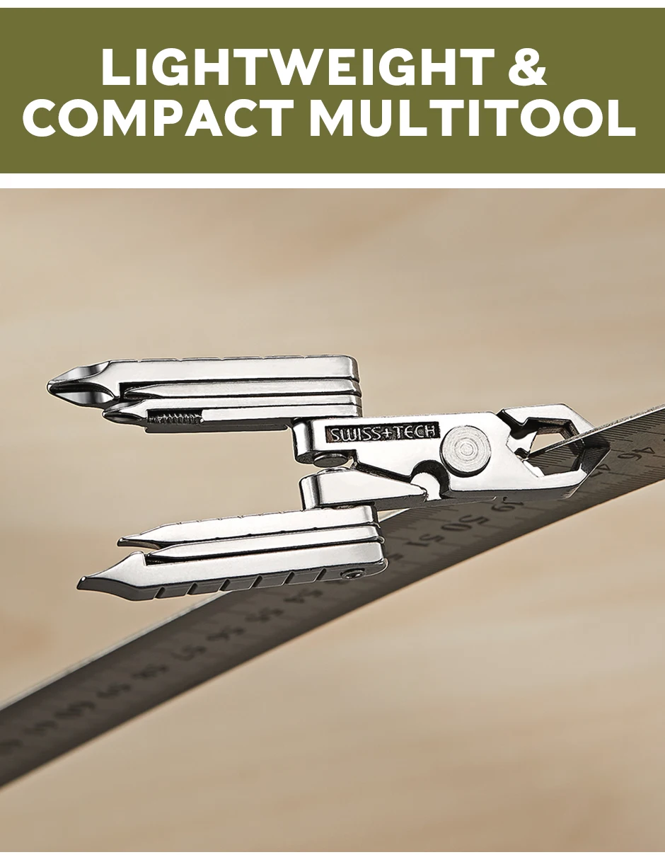 SWISS TECH 19-in-1 Mini-Klappzange, tragbares EDC-Multifunktionswerkzeug, Taschenschraubendreher, Fahrrad-Werkzeugsatz, Outdoor-Wanderausrüstung – Detail 8