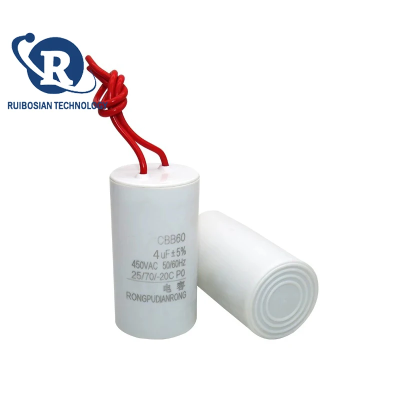 CBB60 washing machine capacitor 3/4/5/6/8/10/12/15/20/25UF Pump spin drying and dehydration starting capacitor