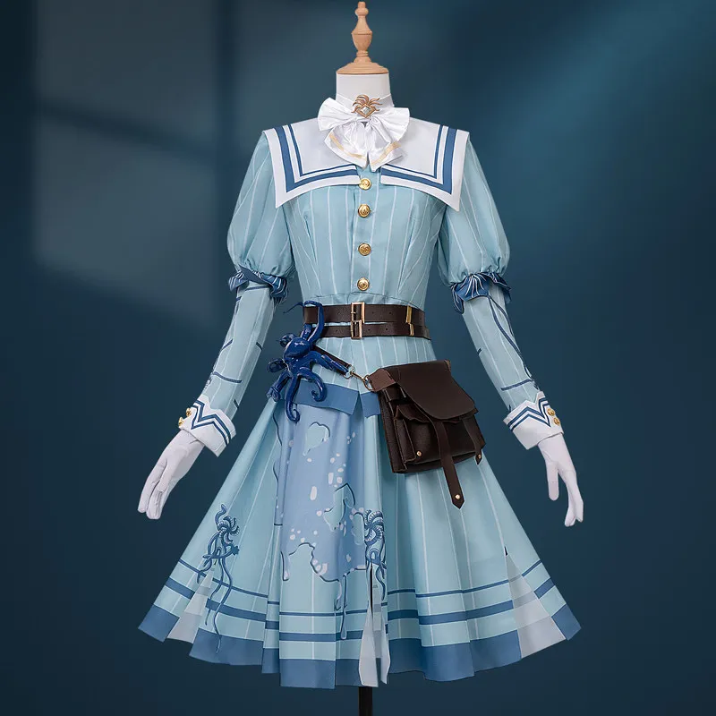 

Identity V Doctor Emily Dyer Cosplay Costume Lydia Jones Blue Dress Adults Halloween Anime Role Play Party Outfits