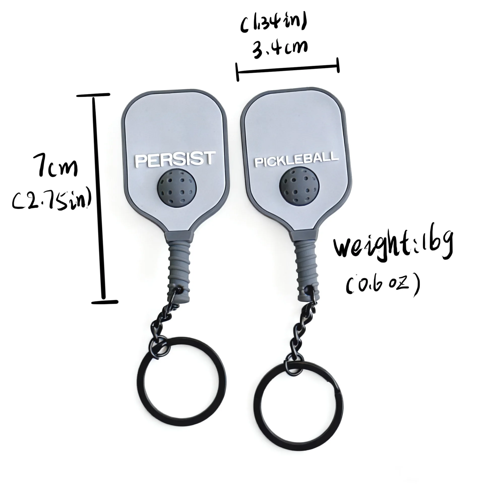 PVC Pickleball keychain key ring sports key chain Pickleball racket keychain for women key holder portachiavi llaveros bag charm