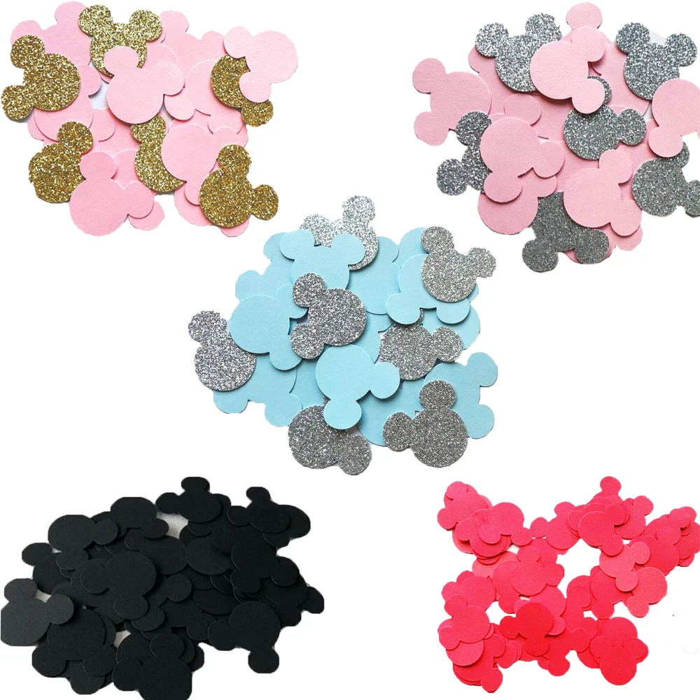 Disney Mickey Mouse 50 to 100 Pieces Confetti Baby Shower Birthday Decor Rustic Wedding Decor Party Supplies Minnie Confetti