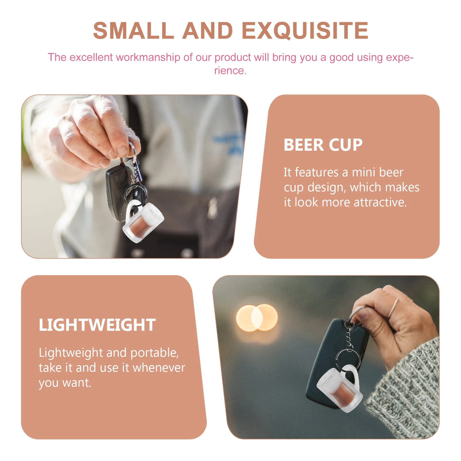 

24pcs Resin Beer Cup Pendant Charms Creative Key Ring Hangings Decorative Earring Diy Keychain Ornament Simulation Realistic