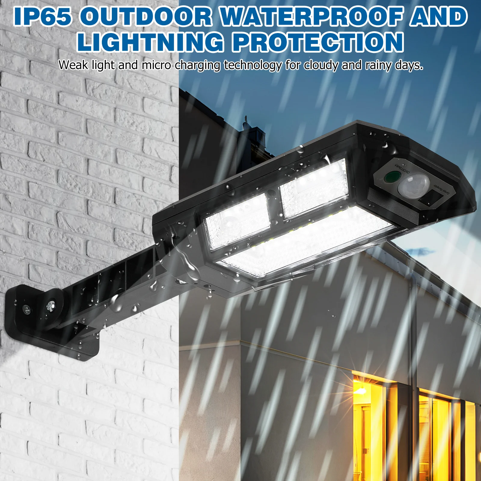 Lámpara Solar de 43 LED con brillo gran angular, luz exterior con Control remoto para jardín, césped, entrada, farola LED Solar