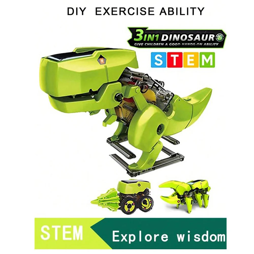 

Набор для сборки робота-динозавра на солнечной энергии: развивающая STEM-игрушка, технологический гаджет, научный конструктор для детей и мальчиков