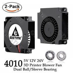 2 adet Gdstime 40mm 3D yazıcı fanı 12V 24V 5V 4010 üfleyici yazıcı soğutma aksesuarları DC Turbo hava fanı radyal fanlar 40x40x10mm