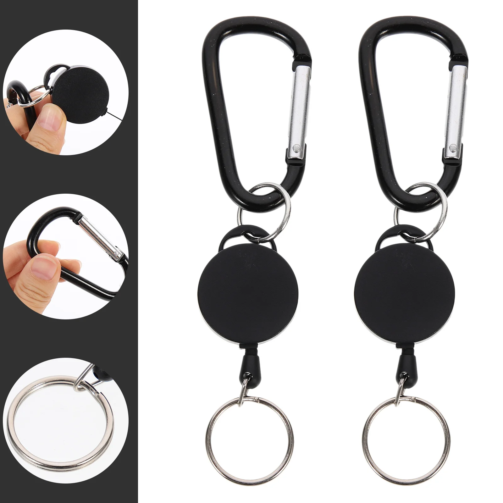 

2Pcs Nurse Badge Keychain Retractable Antitheft Durable Outdoor Adventure Practical Multifunction Badge Reel Outdoor Keychains