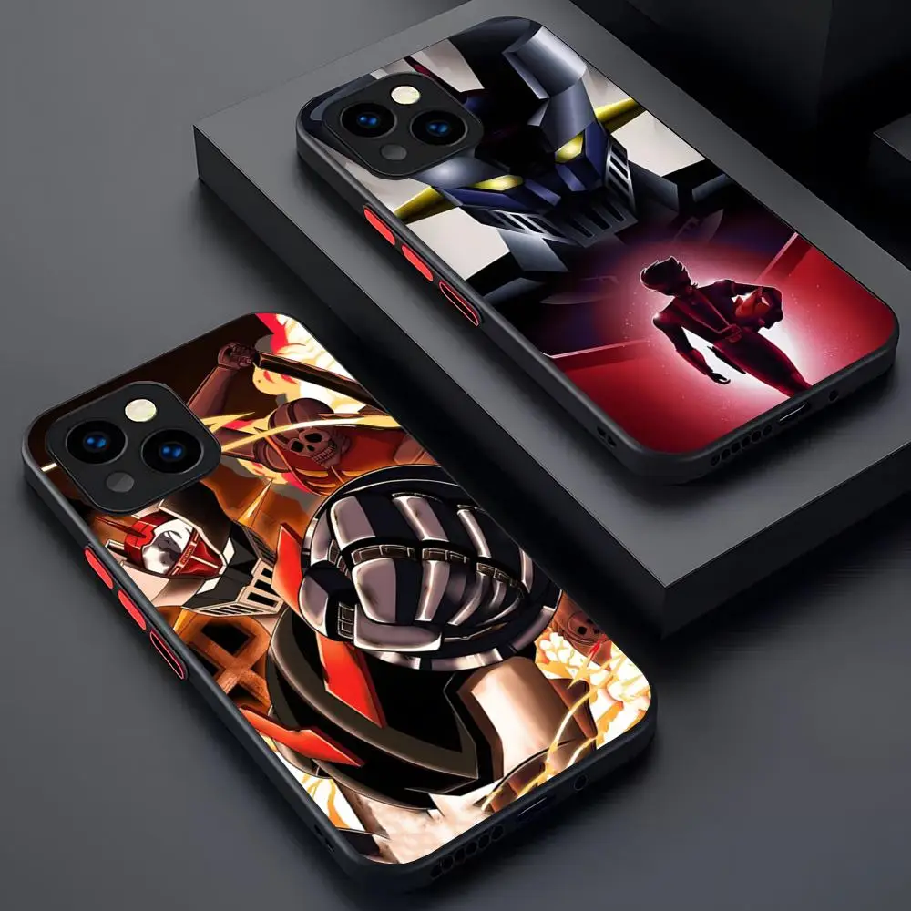 Anime Mazinger Z Phone Case Matte Transparent For 16 15 IPhone 12 11 13 Pro Max X XR XS 8 SE Mini Plus Back Cover