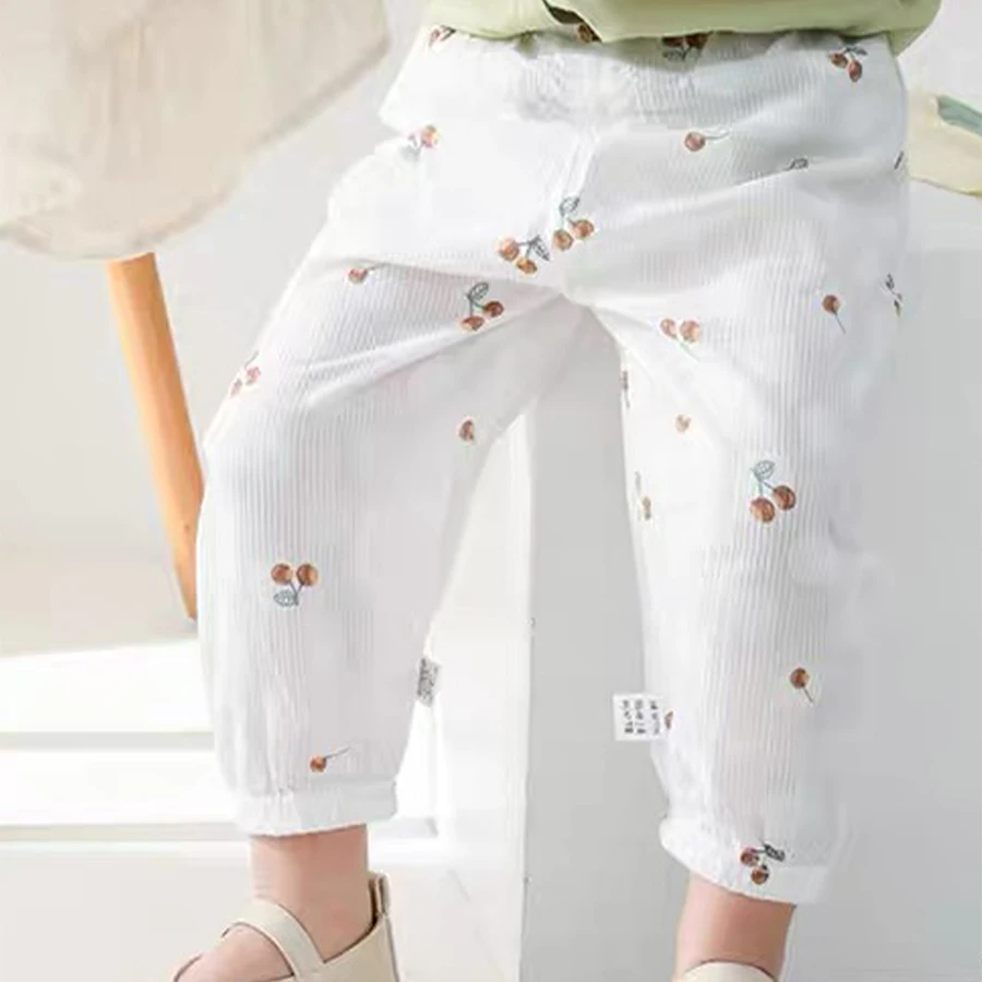 

1/2 pack girls and boys summer cropped mosquito repellent pants summer thin baby mosquito repellent pants baby casual pants chil