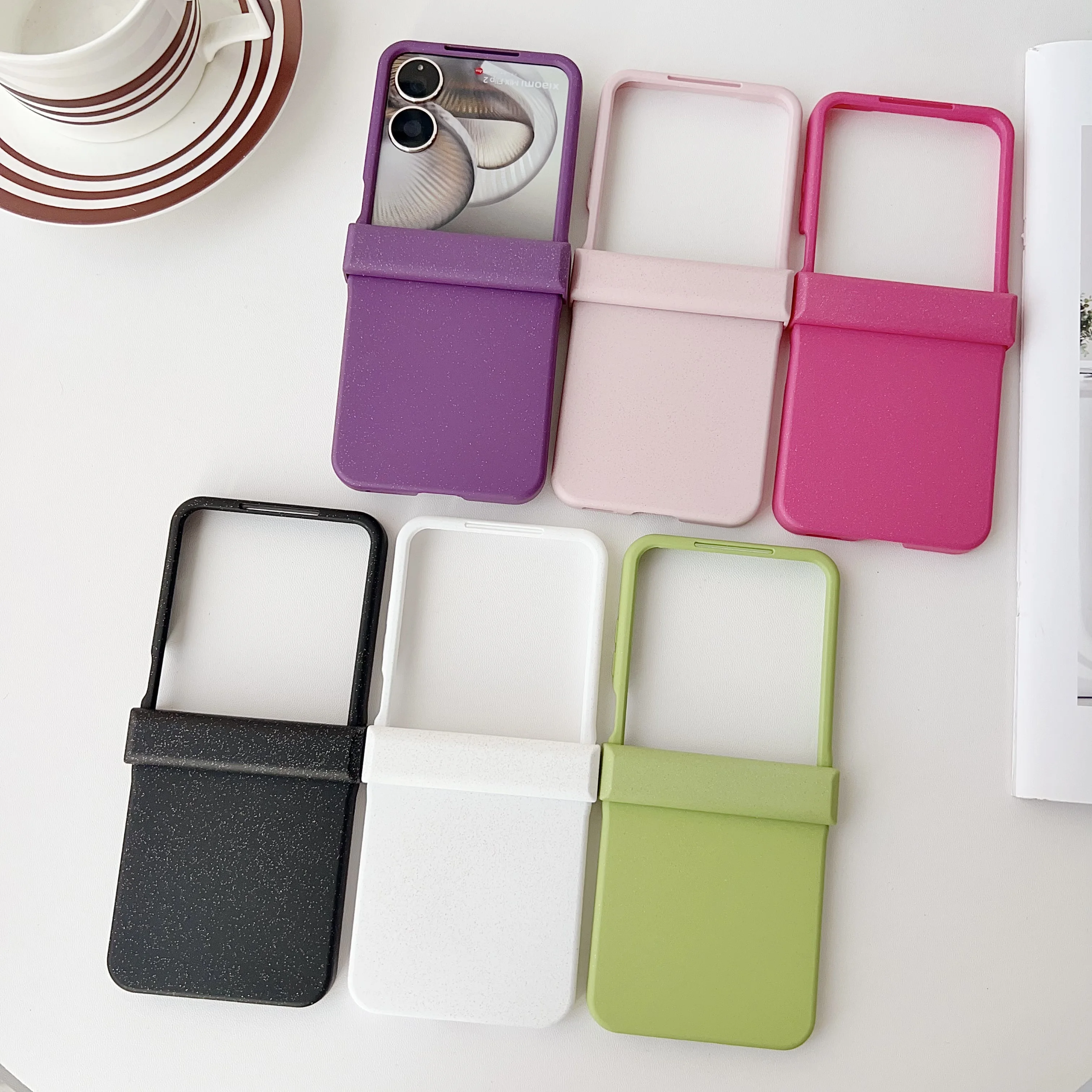 

Back Cover For Xiaomi Mix Flip 2 Case Glitter Shimmering Powder Full Protection Hard Pc Shockproof Phone Case