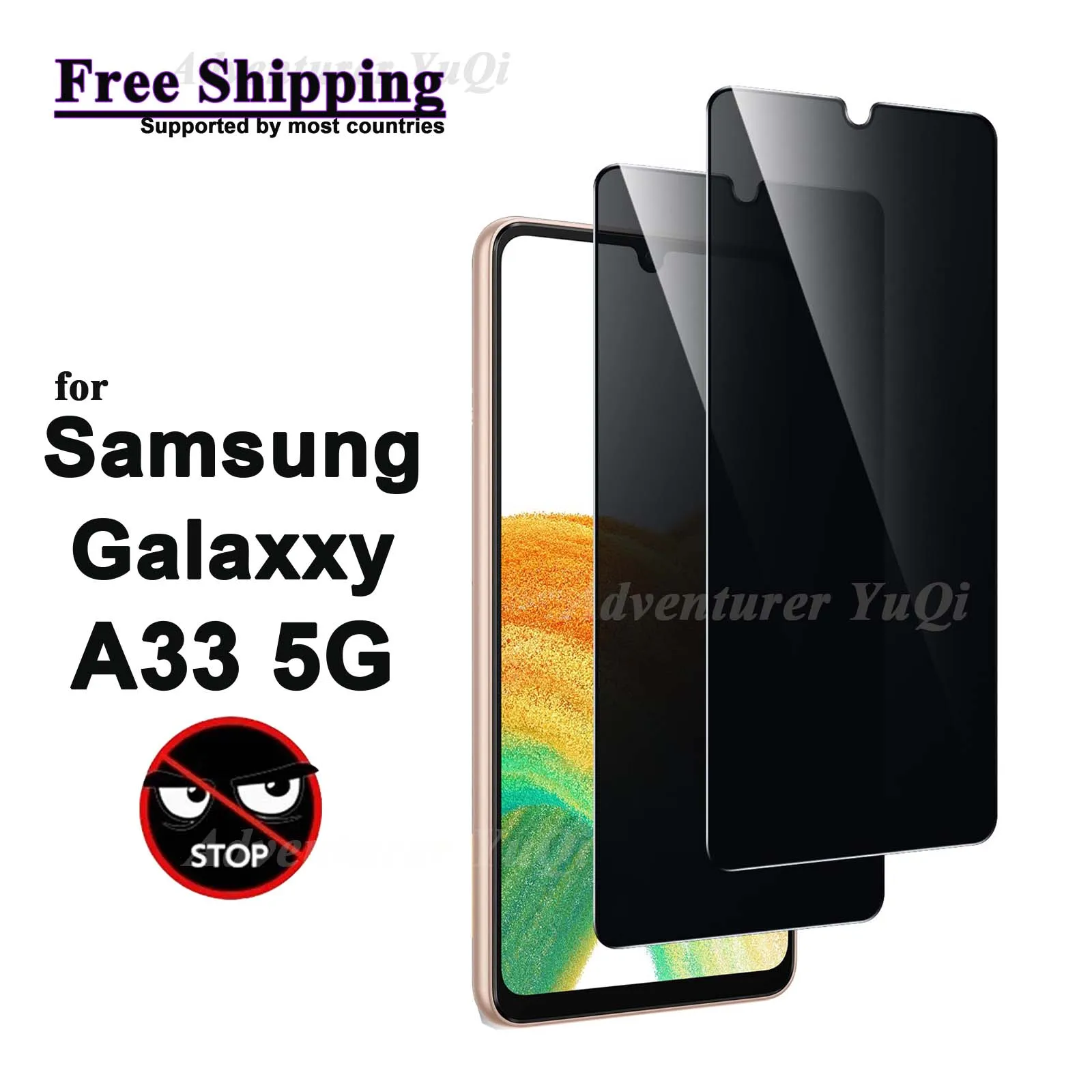 Anti Spy Screen Protector For Samsung Galaxy A33 5G Tempered Glass Privacy Anti Peep Scratch 9H Case Friendly High Aluminum