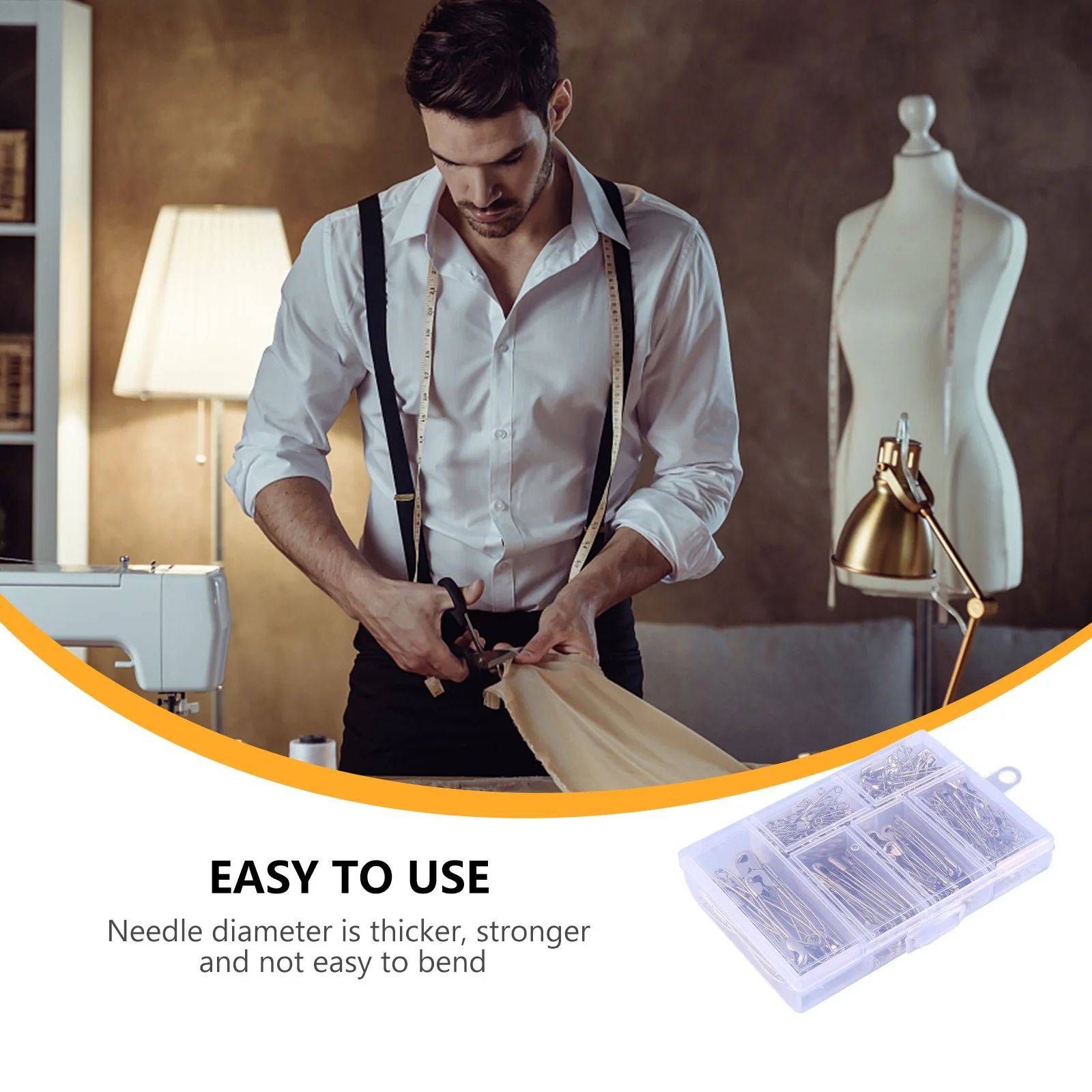 

3pcs Safety Set Metal Sewing Accessories For Clothing Repair Diy Craft Holding Needles Easy Find Handy Storage Decoration