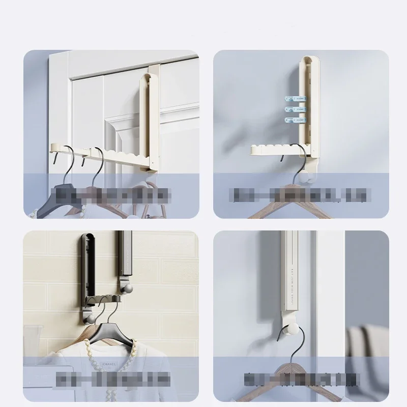 Multifunctional Fivesegment Hook Portable Coat Hook Door Towel Hanger Free Punching Seamless Hook Portable Storage Rack