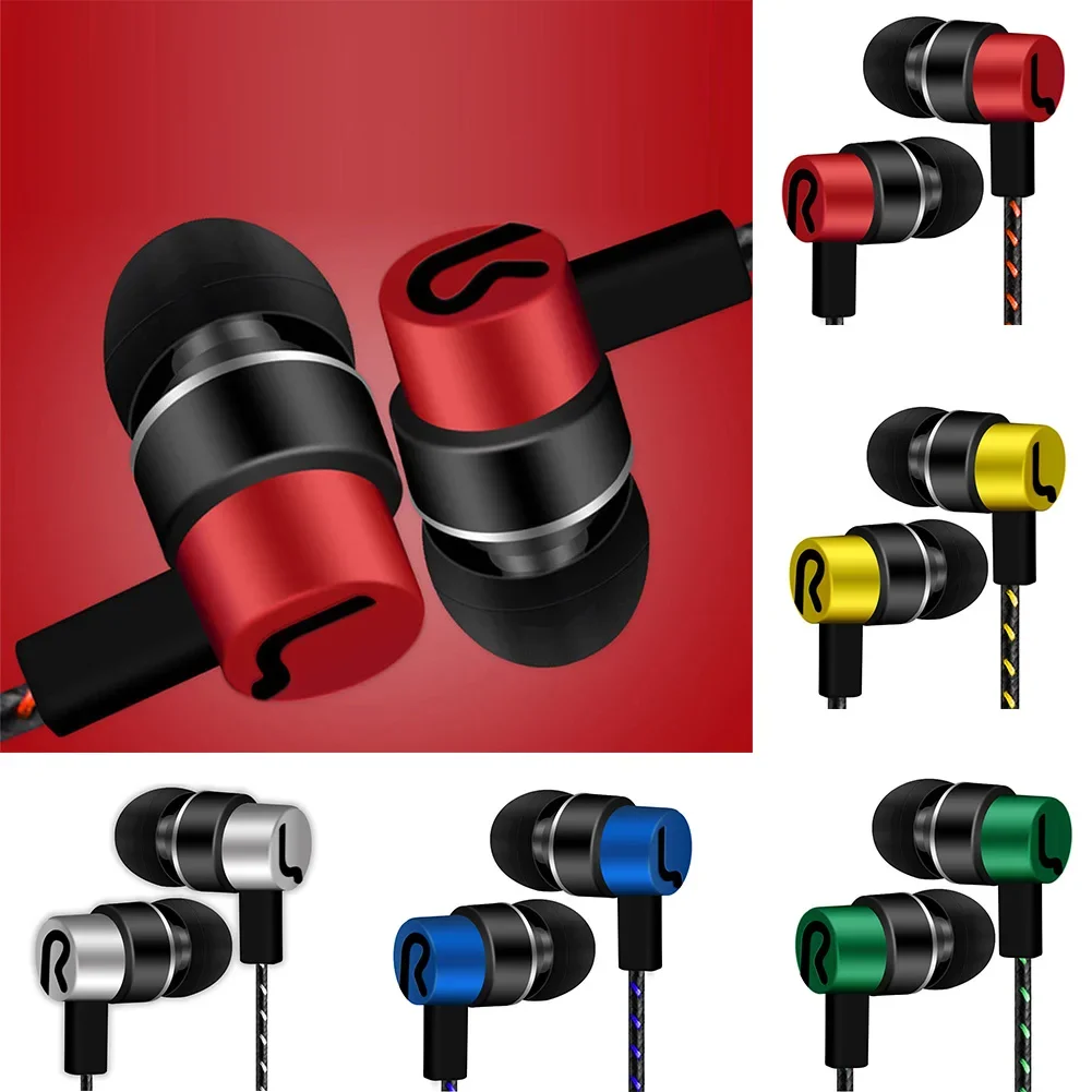 Earphone kabel Universal, pengurang kebisingan Stereo dalam telinga gaya mie Headset olahraga untuk Headphone Samsung Huawei