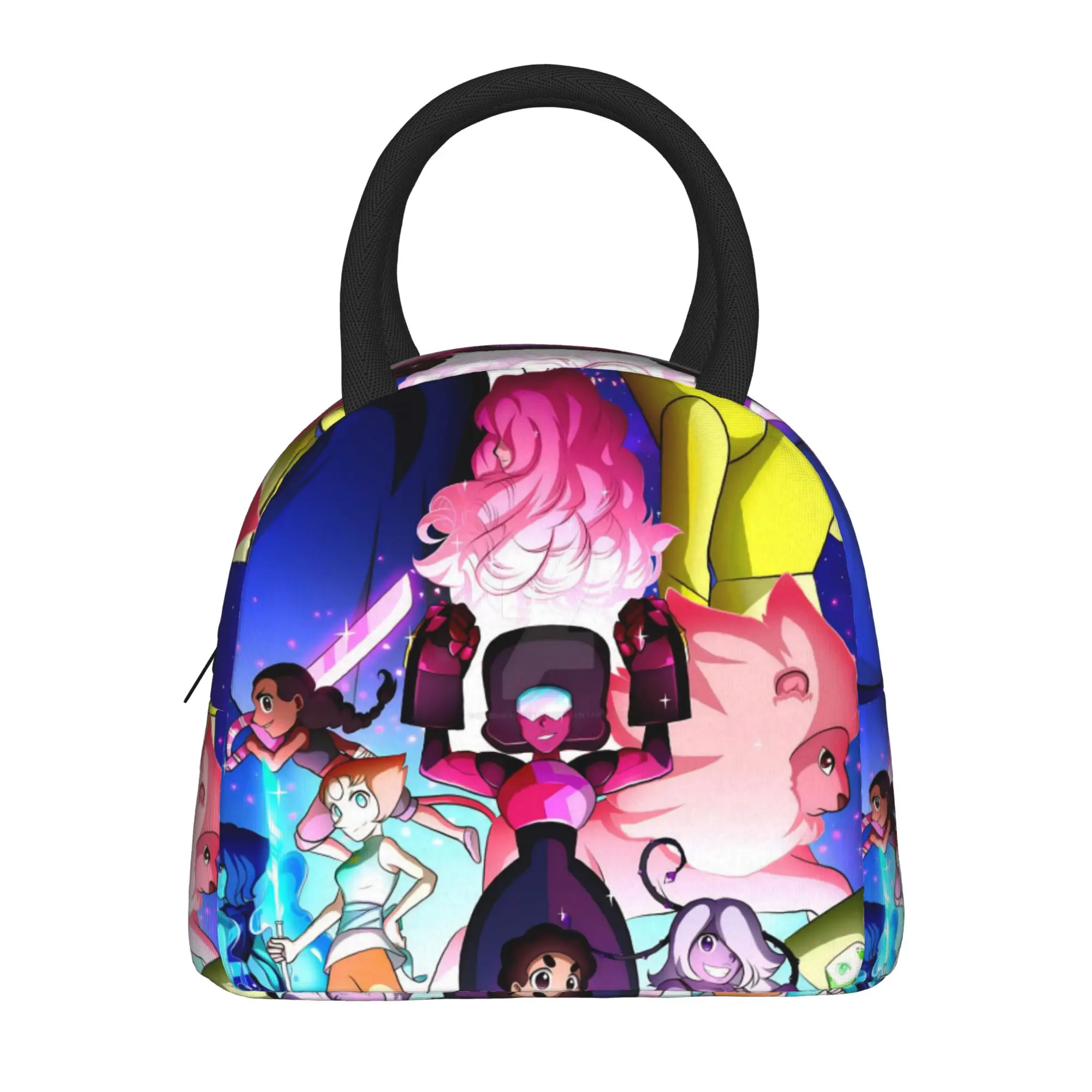 Crystal Gems Steven Universe  Lunch Bag  Casual Lunch Box School Portable Tote Food Bags For Girls Oxford Graphic Cooler Bag