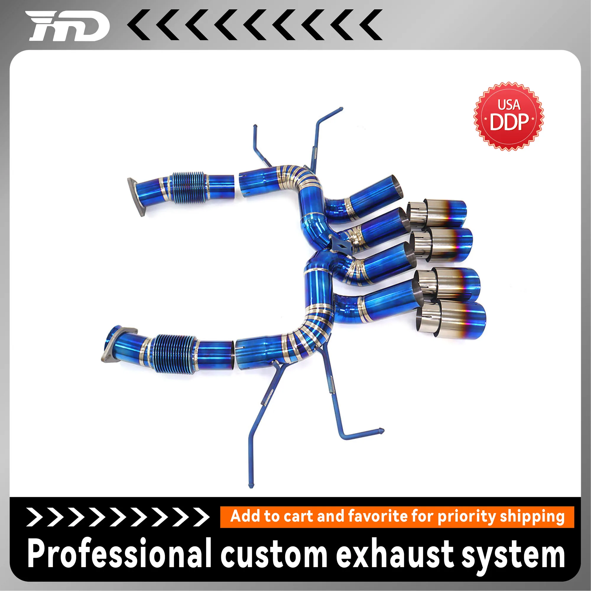 

HMD Titanium Exhaust System Performance Cat-Back for Chevrolet Corvette C8 Z06 Without Valves