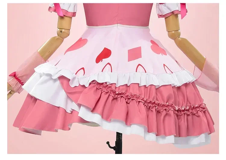 Anime Shugo Chara Hinamori Amu Costume Cosplay Parrucca Abito da principessa rosa Gonna Lolita Donna Carino Kawaii Abito natalizio di Halloween