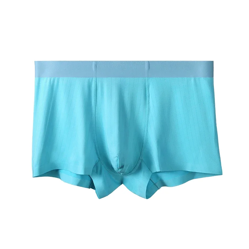 

Мужское нижнее белье из ледяного шелка, 5 шт., летнее, тонкое, бесшовное, удобное, дышащее, персонализированное, модное, с вырезами по бокам.