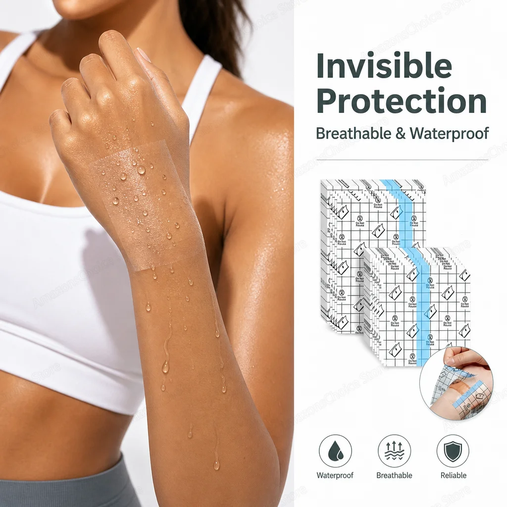 PU Waterproof Bandages Disposable Transparent Stretchable Adhesive Bandages Waterproof Protect Your Tattoos And Showers