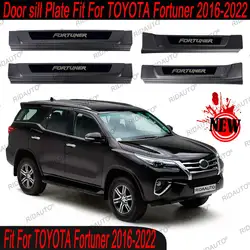 Car Pickup Threshold Strip For TOYOTA FORTUNER 2016 2019 2022 Door Sill Scuff Plate Protector Trim Pedal Sticker Accessories