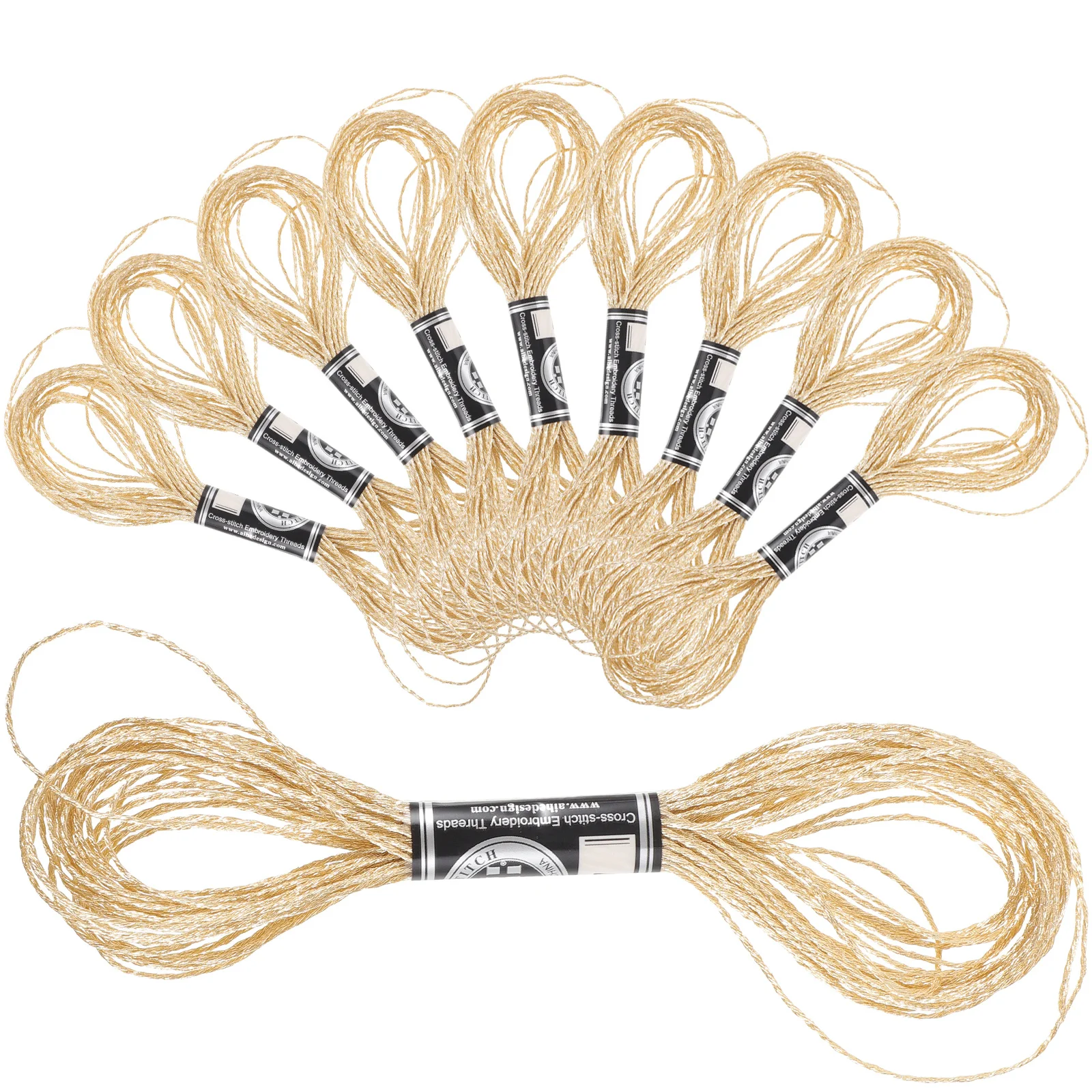 12 шт., 8 м, 12 нитей, набор металлических ниток для вышивания