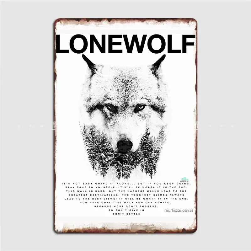 Lone Wolf Metal Sign Wall Cave Cinema Design Poster Tin Sign Posters