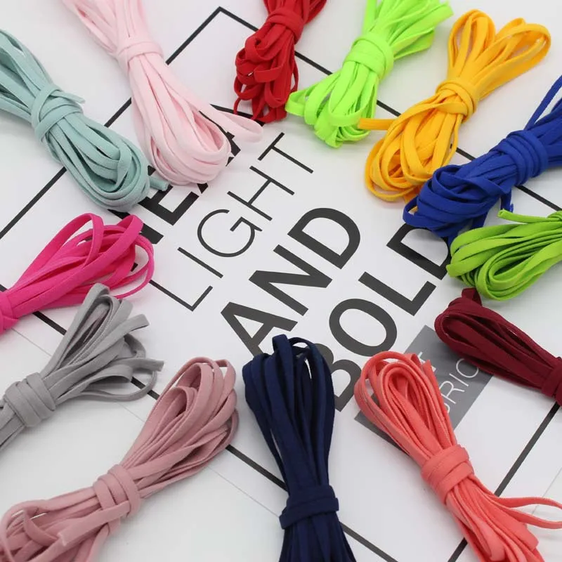 10/50yad 5mm Colorful Nylon Elastic Band Hollow Flat Ear Straps Elastic Rope DIY Mask Hanging Ear Rubber Cord Sewing Accessories