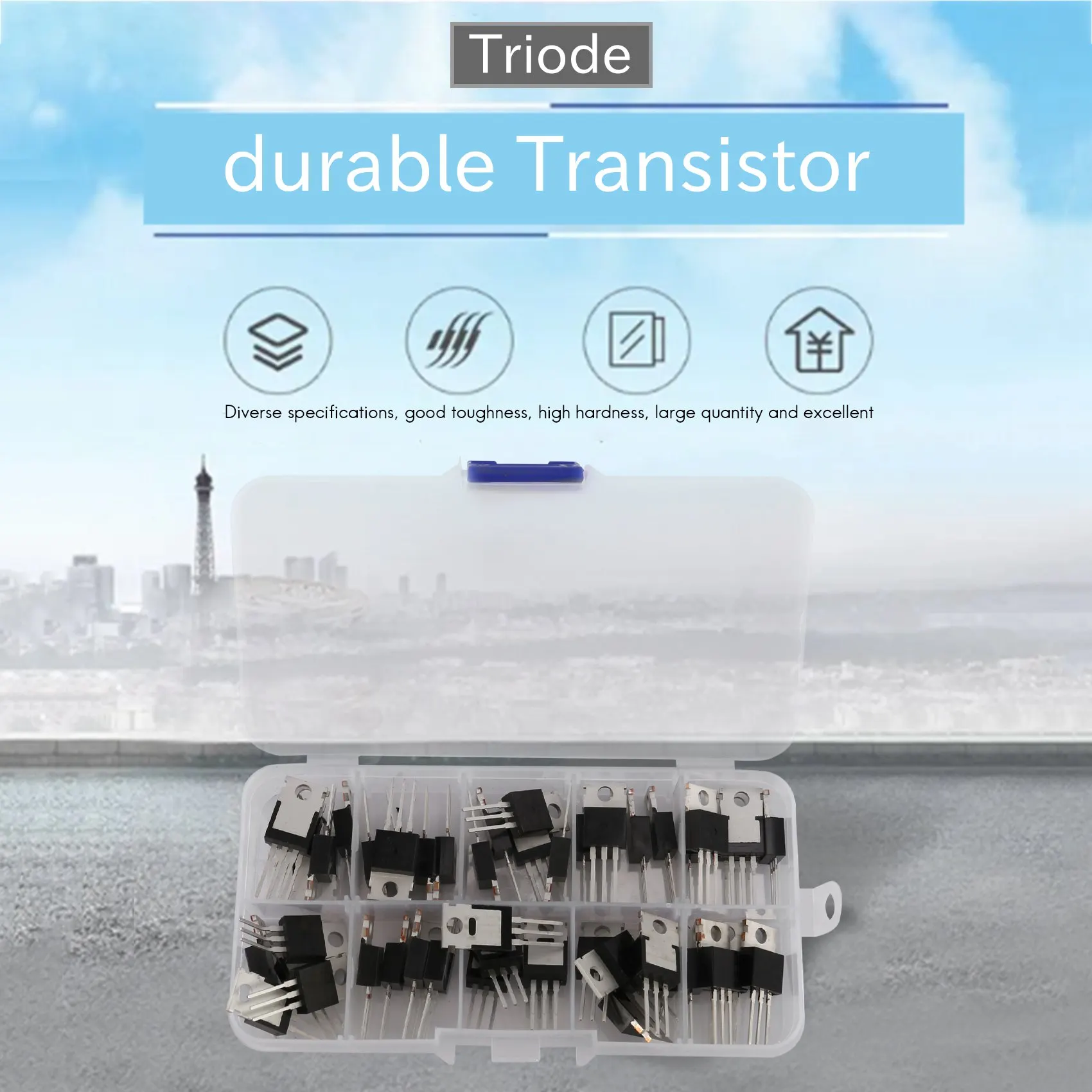 DT60 50Pcs 10Types IRF Series Mosfet Transistors Assortment Kit, Including IRFZ44/510/520/530/540/640/740/840/3205/9540