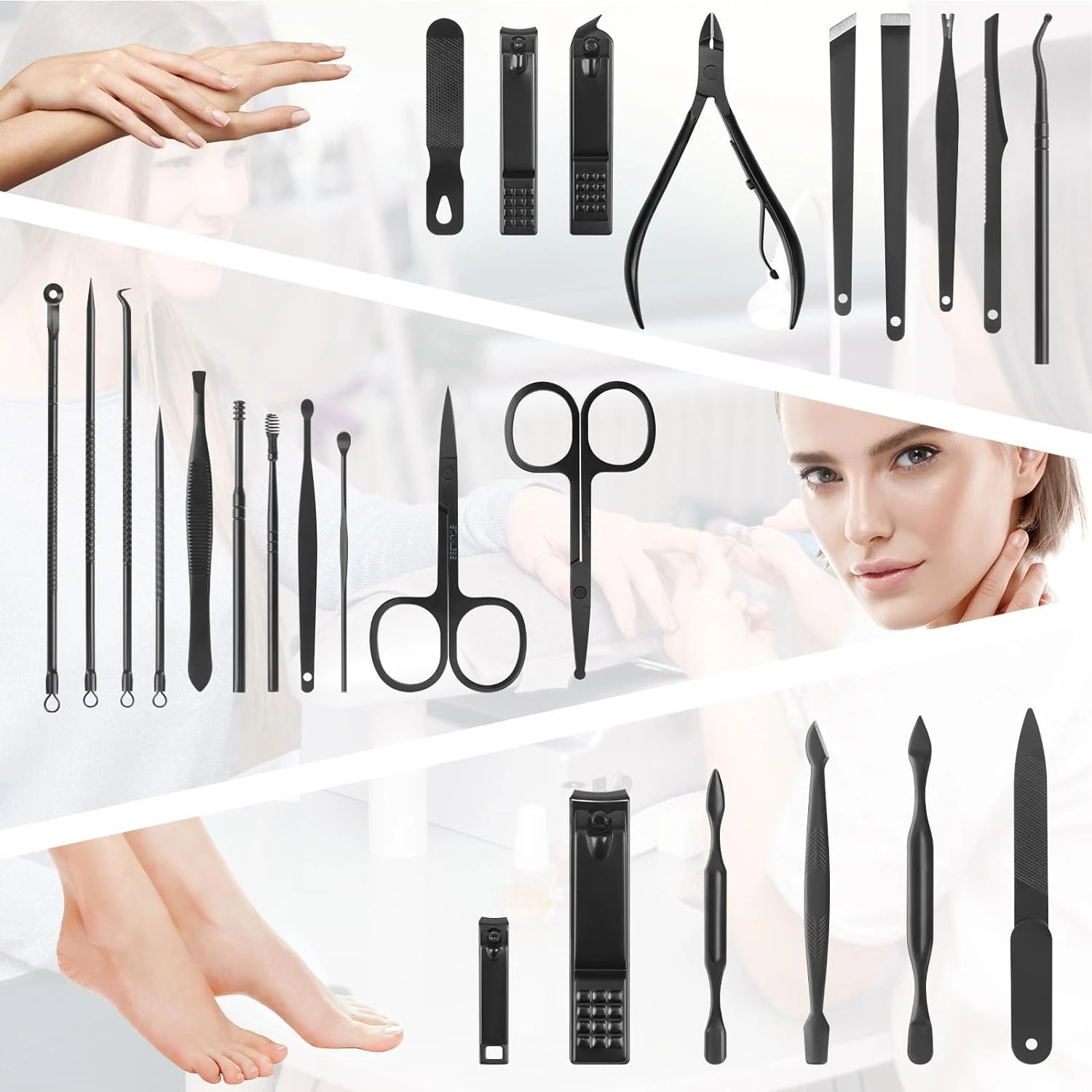 Wszystko, czego potrzebujesz dla wspaniałych paznokci - Deluxe Wspaniały zestaw do pielęgnacji paznokci do profesjonalnego manicure w domu Żel x klej Rosalind