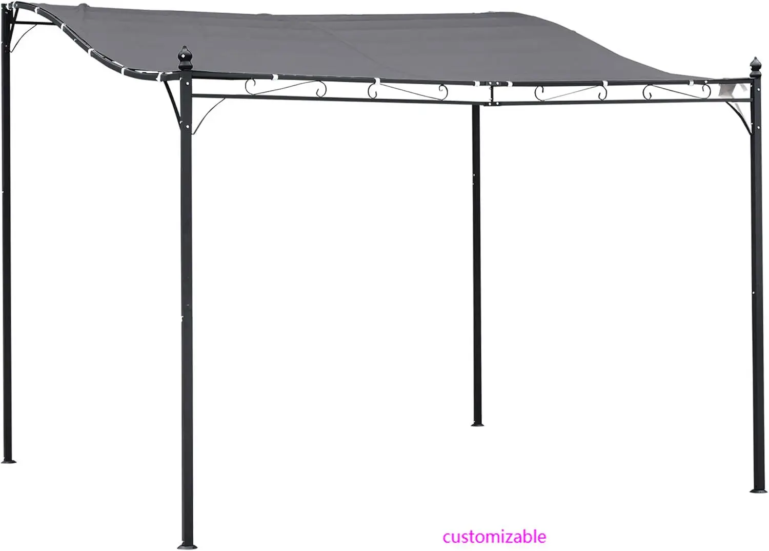 

10' x 10' Steel Outdoor Pergola Gazebo, Patio Canopy with Weather-Resistant Fabric and Drainage Holes for Backyard, Deck, Garden
