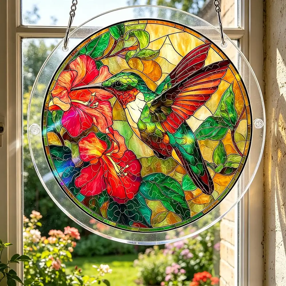 83 Pcs Jigsaw Puzzle Suncatcher 20cm Sun Catcher Acrylic Puzzle Stained Glass Window Hanging Suncatcher Diy Home Decor