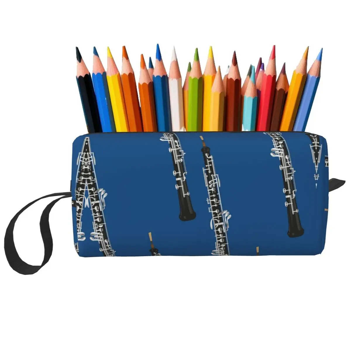 

Oboe On Blue Pencil Case for Kids Gifts Pen Box Pencil Bag Stationery Supplies Travel Women Cosmetic Bag Organizer Pouch