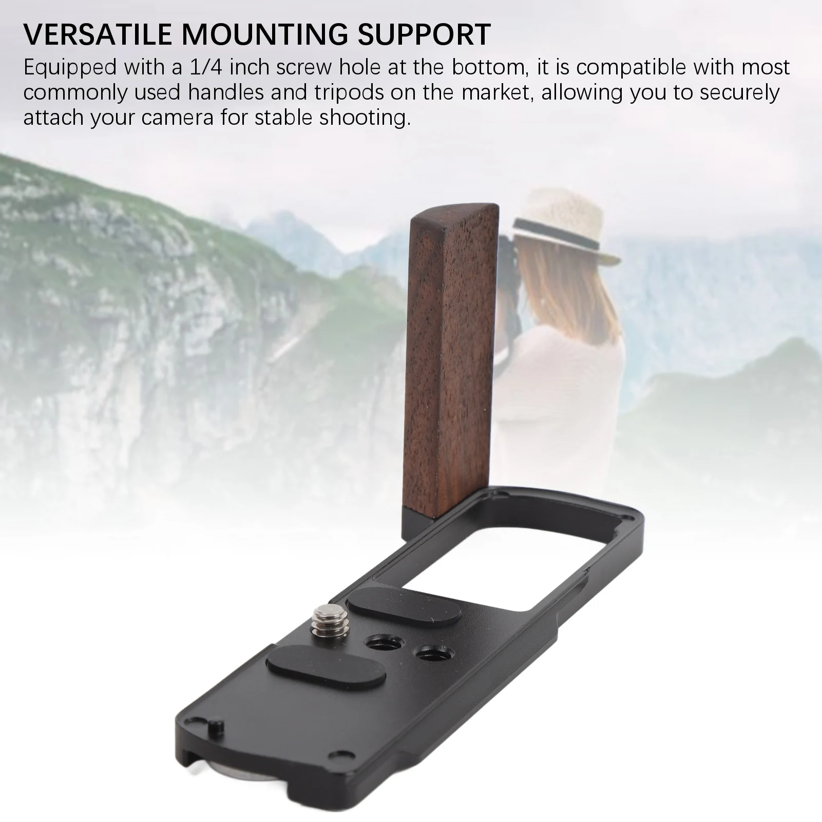 قبضة يد على شكل حرف L مع لوحة تحرير سريعة من سبائك الألومنيوم ومضادة للانزلاق سهلة التركيب لكاميرا LUMIX S9 مقبض على شكل حرف L