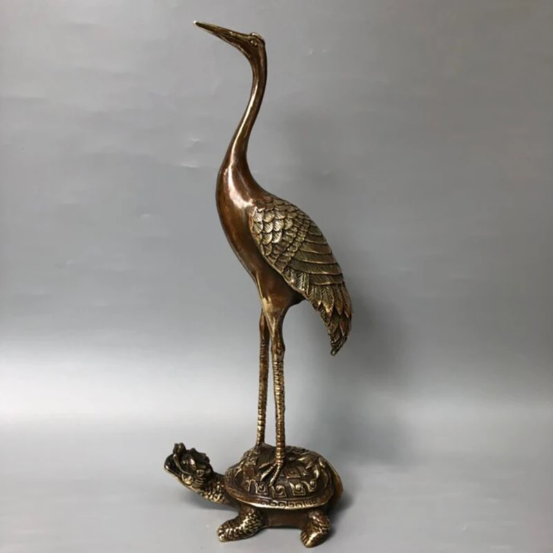 

Antique-style animal ornaments, turtle and crane for longevity, home living room decorations, craft gifts, bronze items