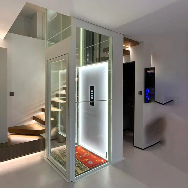 Hydraulic Home Elevator Customizable Cabin Size 300kg 3 Stops 0.35m S Low Headroom for Garage Conversion Apartment Customized