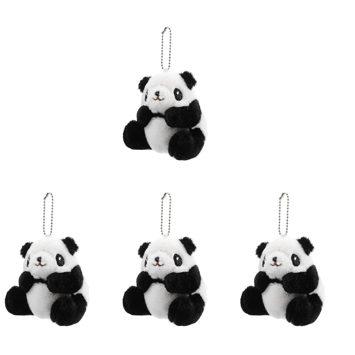 

4 Count Panda Keychain Keyring Pendant Lovely Mini Figurines Pp Cotton Hanging Pendants