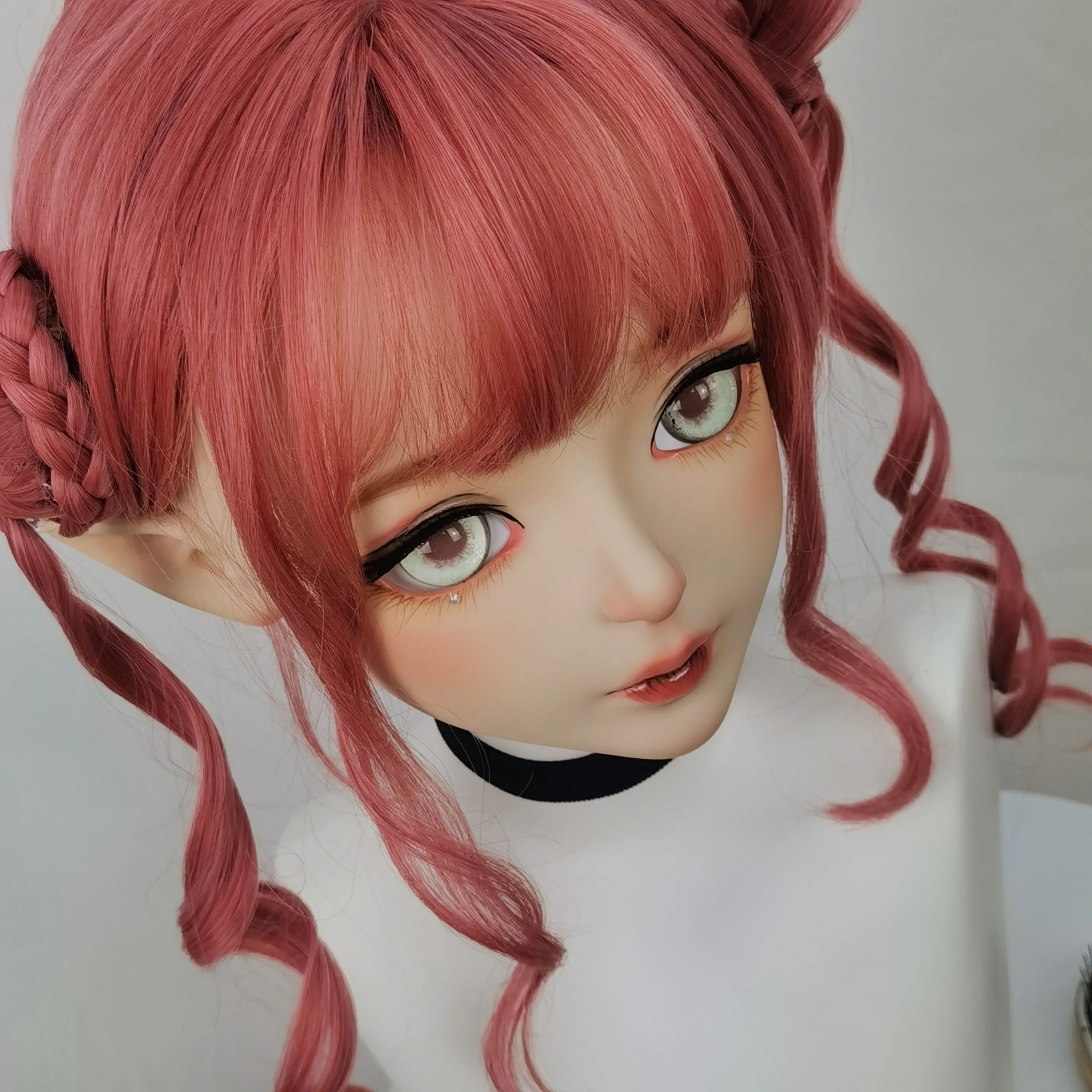 (DOLLKII-S7) qualidade artesanal feminino menina resina meia cabeça cosplay japonês role play bjd kigurumi máscara crossdresser boneca máscara