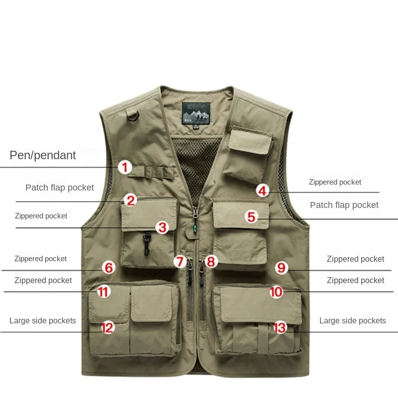 S-7XL Multi-pocket Vest Military Tactical Jackets Sleeveless Outdoor Photography Cargo Waistcoat Sports Fishing Men\'s Clothing