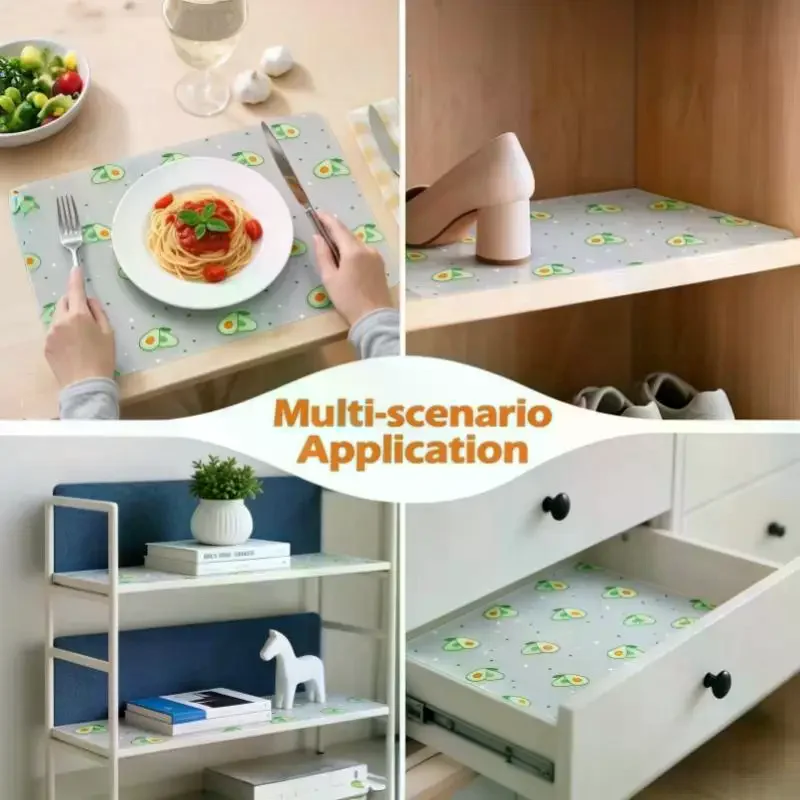 1 Roll Shelf Liner For Kitchen Cabinet EVA Waterproof Fridge Pad Cupboard Mat Easy Placemat Non Adhesive Drawer Liner Supply Se - view 3