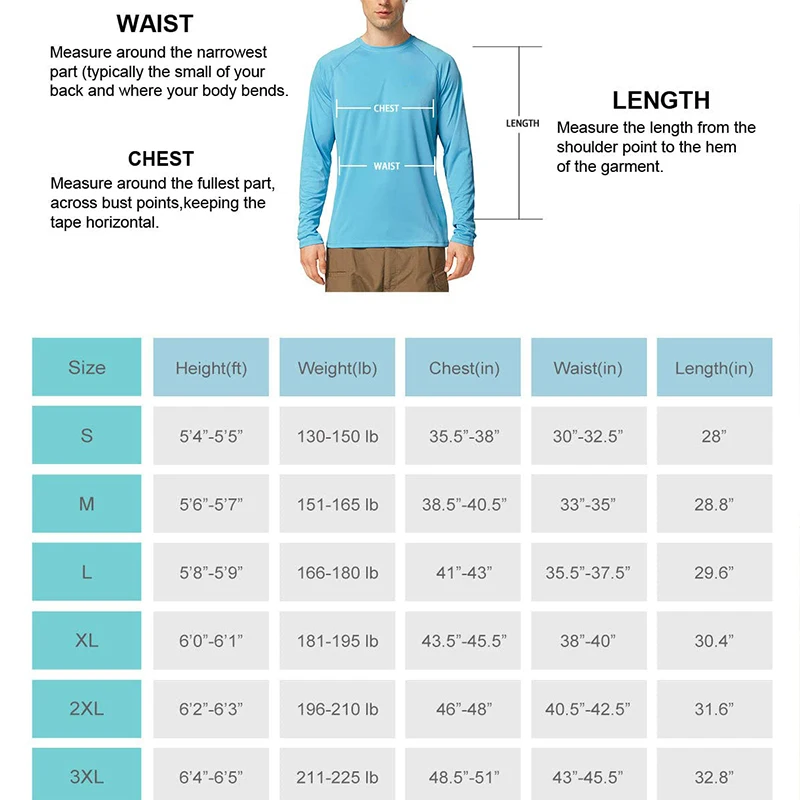 Men\'s Sun Protection shirts Summer UPF 50+ Long Sleeve Quick Dry Men Shirts Breathable Hiking Fish Performance Tops UV-Proof