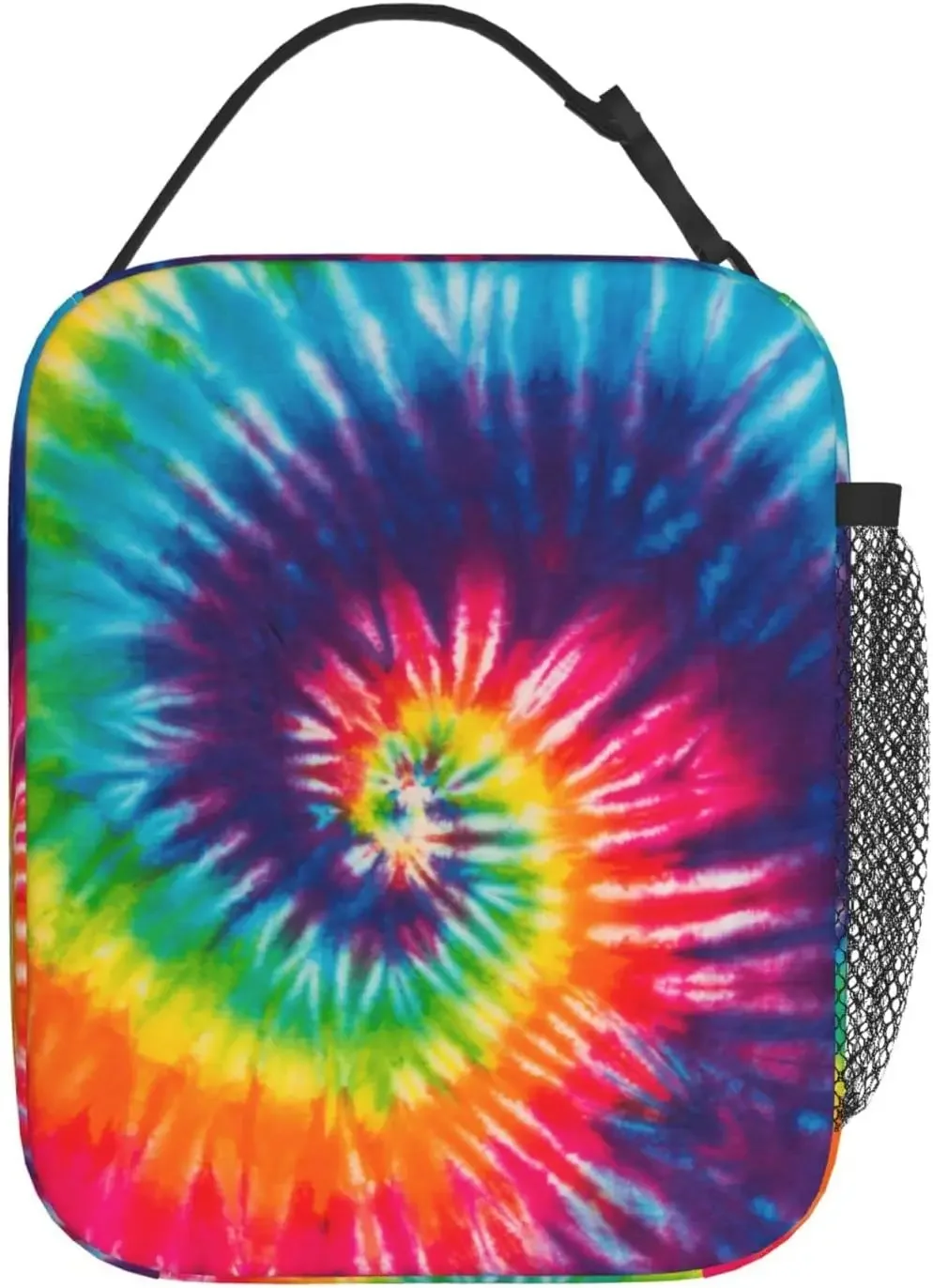 Colorful Tie Dye Portable Lunch Bag Insulated Lunch Box Reusable Totes For Women Men Work Picnic Camping