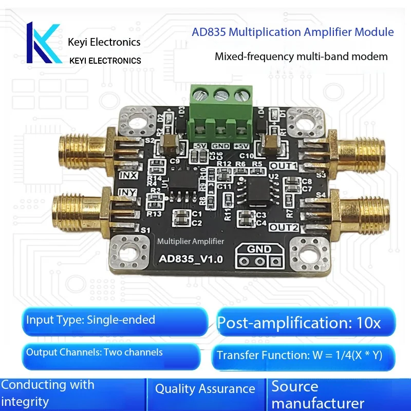 AD835 Analog Quadrant Multiplier, Mixer Module for Wideband Modulation & Demodulation with Post-Amp