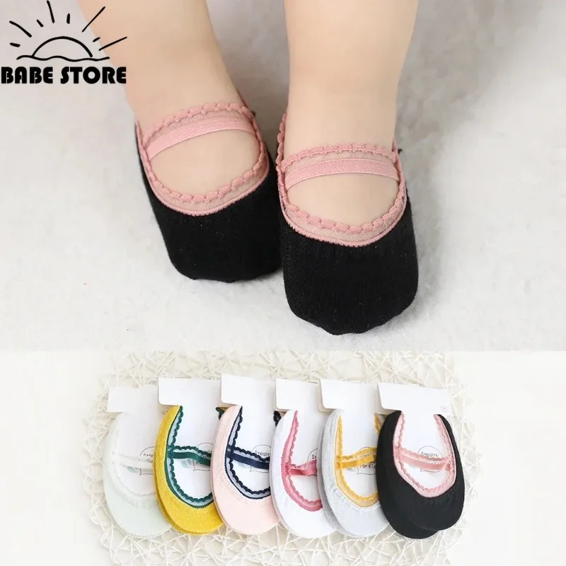 Newborn Baby Boat Socks Girls Summer Socks Kids 100% Cotton Breathable Thin Cute Lace Lace Boat Socks Girl Princess