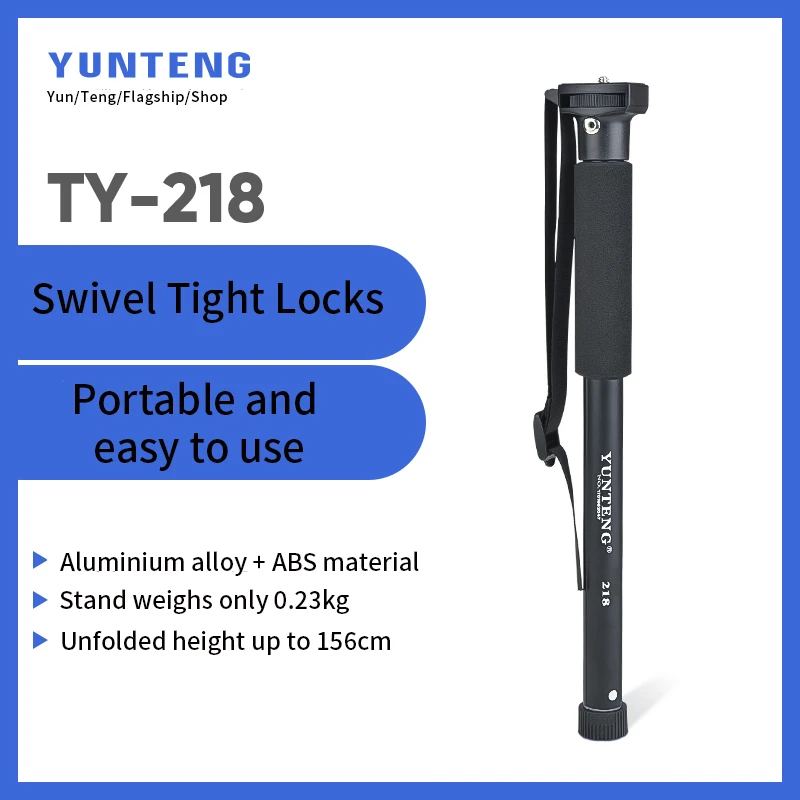 Yunteng 218 lightweight portable SLR monopod microsingle mobile phone photography video outdoor travel mini universal